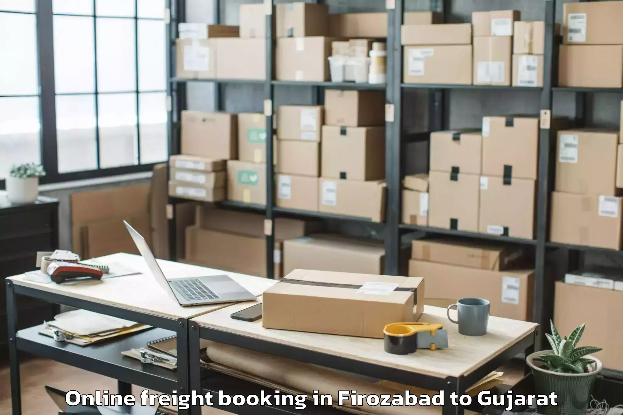 Book Firozabad to Bhavnagar Airport Bhu Online Freight Booking